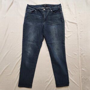 Nine West Jeans Gramercy Skinny Ankle Size 12 Dark Wash Stretch Denim